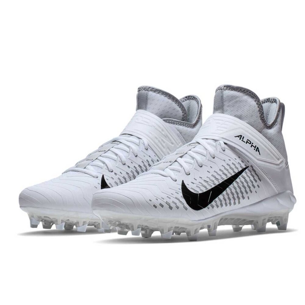 Nike Alpha Menace Pro 2 Mid Men's Football Cleats White Silver Size 11.5 AQ3209